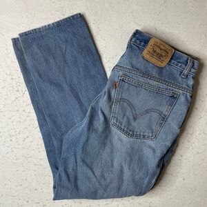 Vintage Levi 505 Orange Tab Jeans Mens Blue Straight Leg Denim Pants Distressed